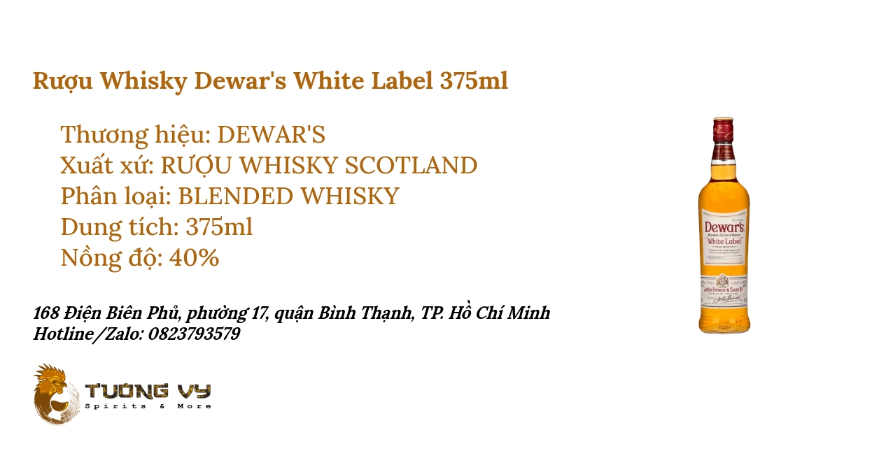 Rượu Whisky Dewar's White Label 375ml