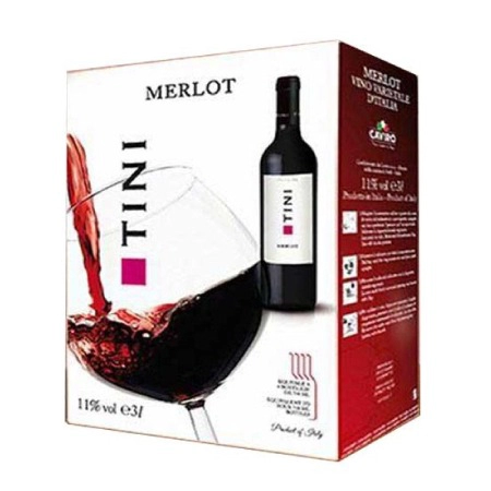 Rượu Vang Bịch Ý Tini Merlot 3L