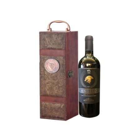 Rượu Vang Đỏ Ý Hộp da 1 chai Angelo Primitivo