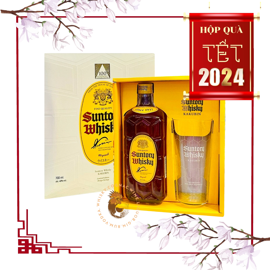 Rượu Whisky Nhật Suntory Kakubin Hộp Quà Tết 2024