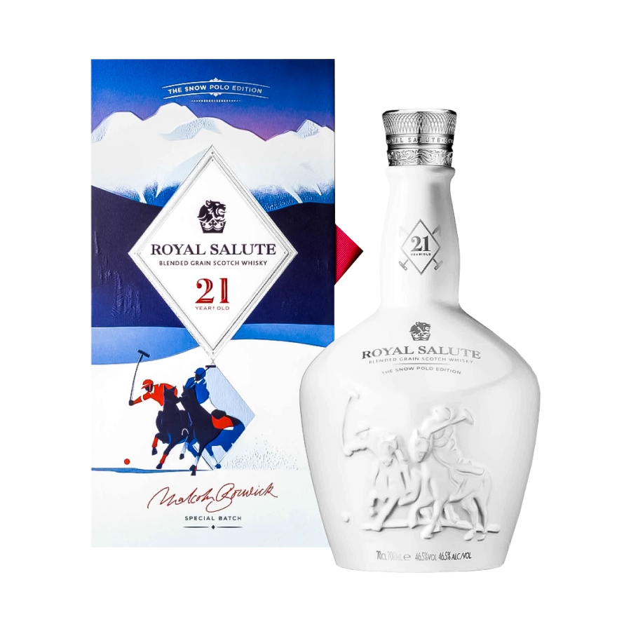 Rượu Whisky Royal Salute 21 Year Old  The Snow Polo Edition ( Chivas 21 Polo Trắng )