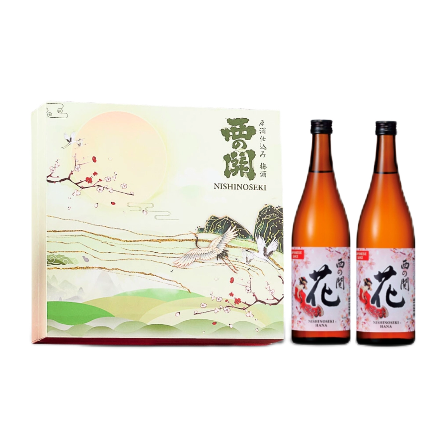 Set Quà Tết Rượu Sake Nhật Bản Nishinoseki Hana 720ml