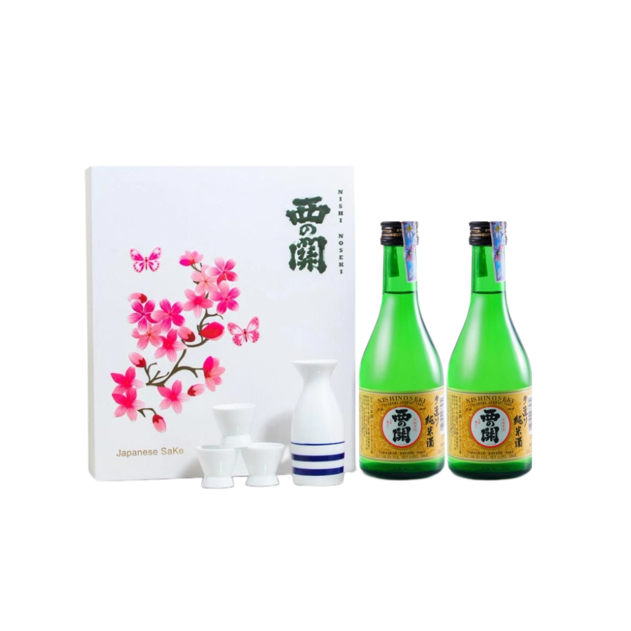 Set Quà Tết Rượu Sake Nhật Bản Nishinoseki Junmaishu 300ml
