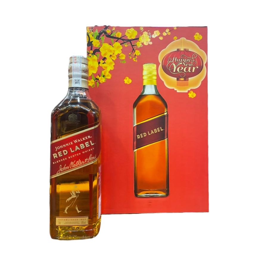 Rượu Whisky Johnnie Walker Red Label  Phiên Bản Hộp Quà Tết 2024