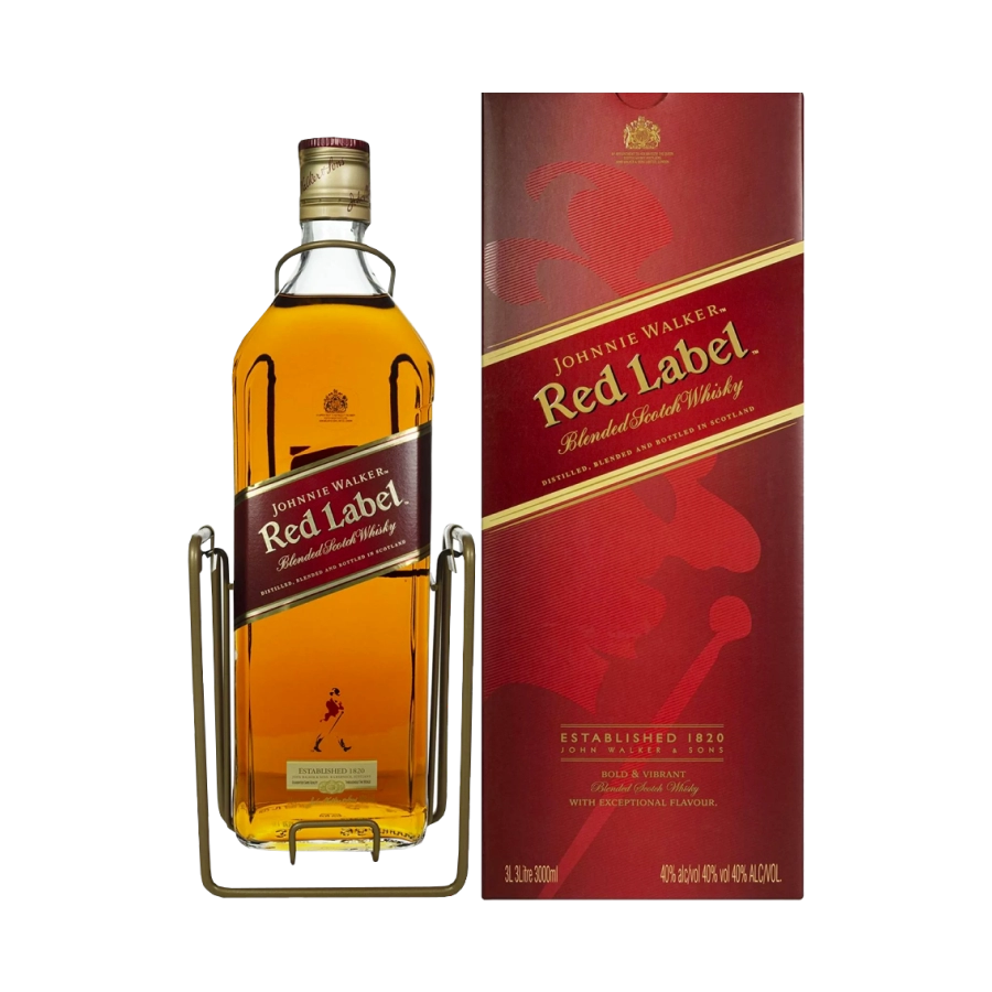 Rượu Whisky Johnnie Walker Red Label 3000ml (Kèm kệ đỡ) 