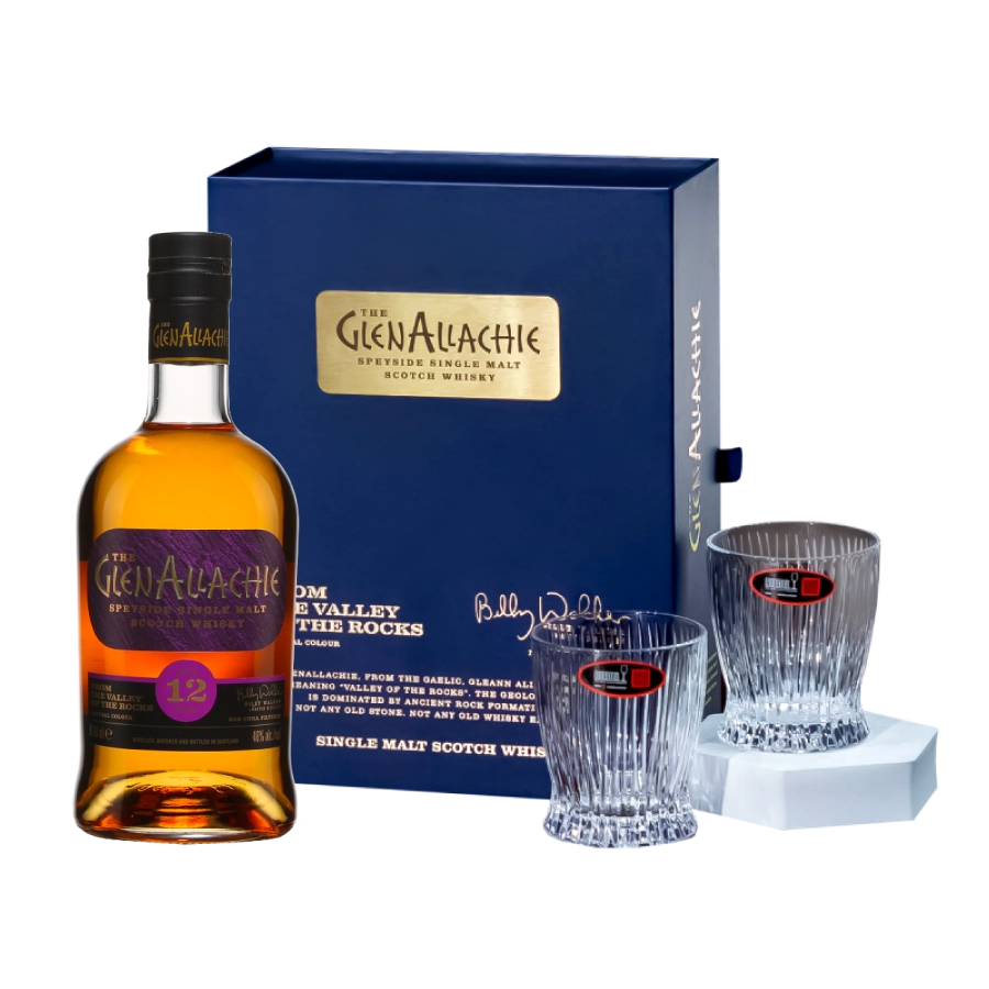 Rượu Whisky Glenallachie 12 Year Old Kèm 2 Ly Riedel Fire Whisky