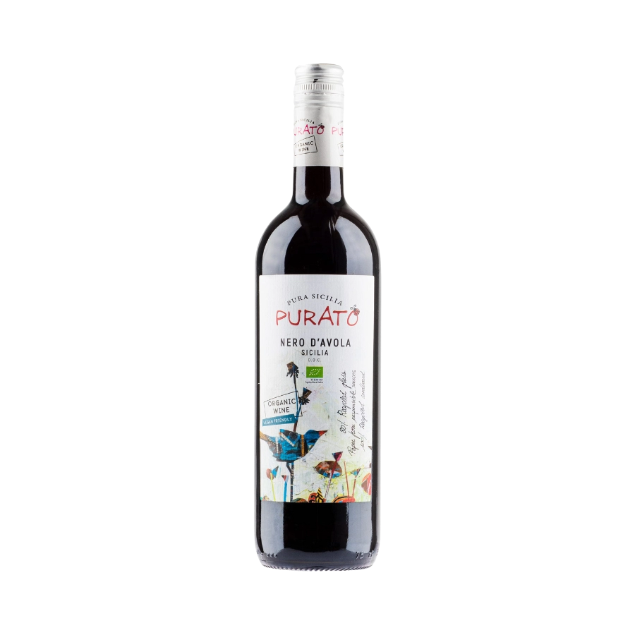 Rượu Vang Đỏ Ý Purato Nero d'Avola Organic DOC Sicilia