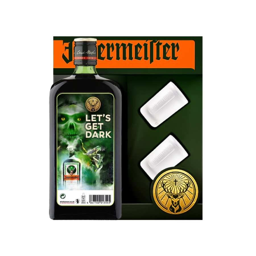 Rượu Liqeur Đức Jagermeister Phiên Bản Hộp Quà Halloween Đặc Biệt Kèm 2 Ly Shot