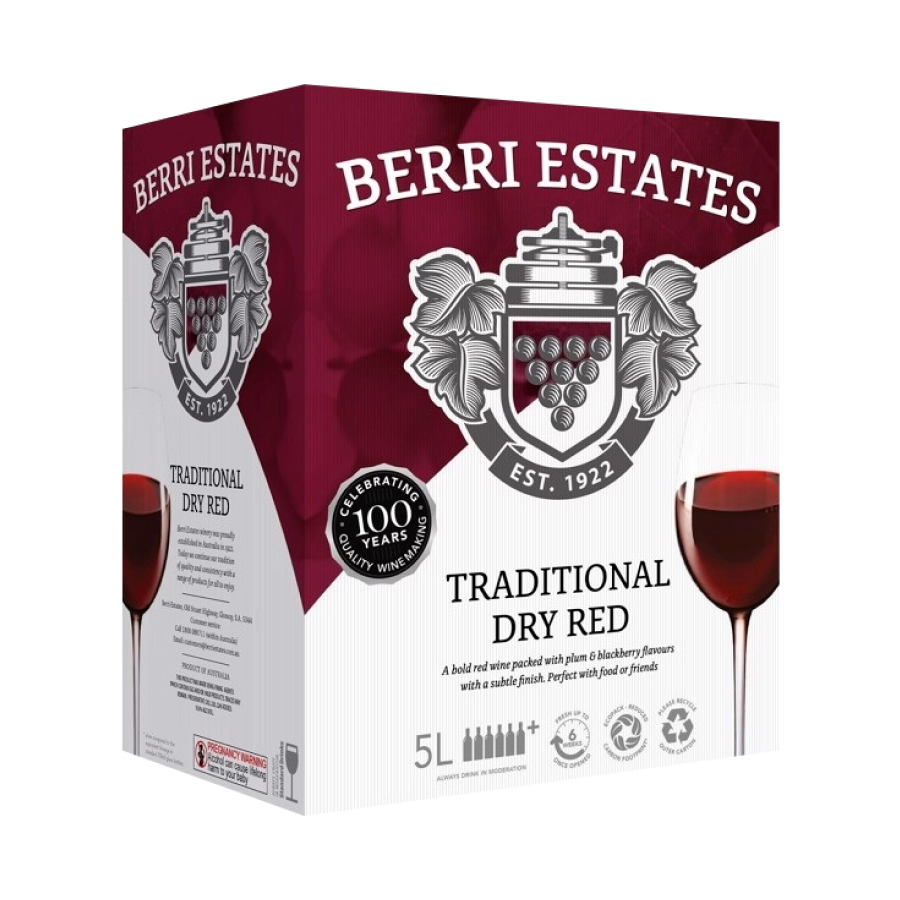 Rượu Vang Bịch Úc Berri Estates Red 5000ml