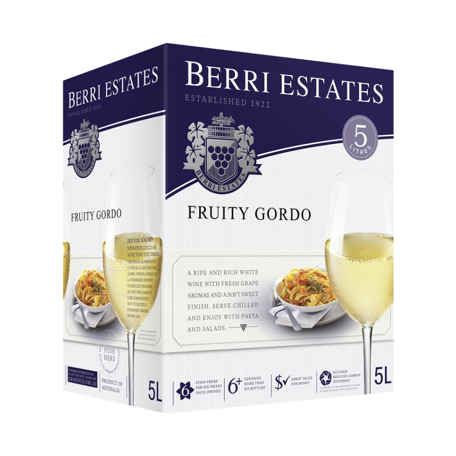 Rượu Vang Bịch Úc Berri Estates White 5000ml