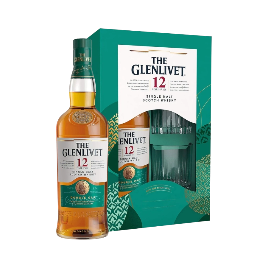 Rượu Whisky The Glenlivet 12 Year Old & 2 Ly Cao Cấp