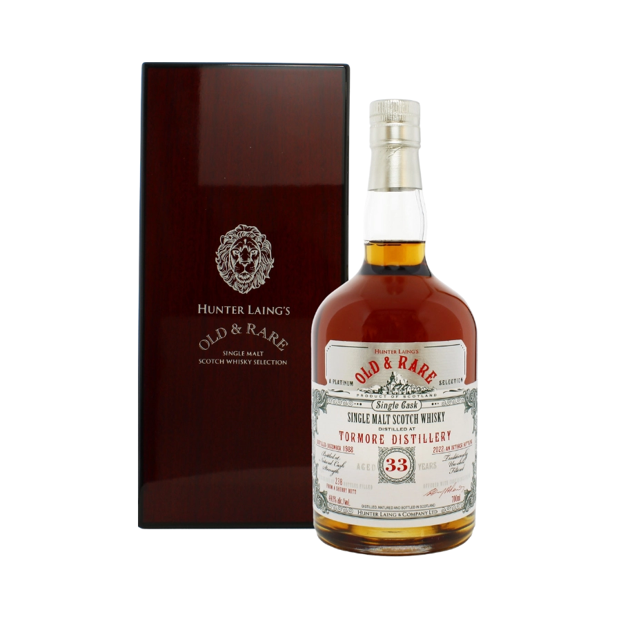 Rượu Whisky Old And Rare Tomore 33 Year Old Hunter Laing 1988