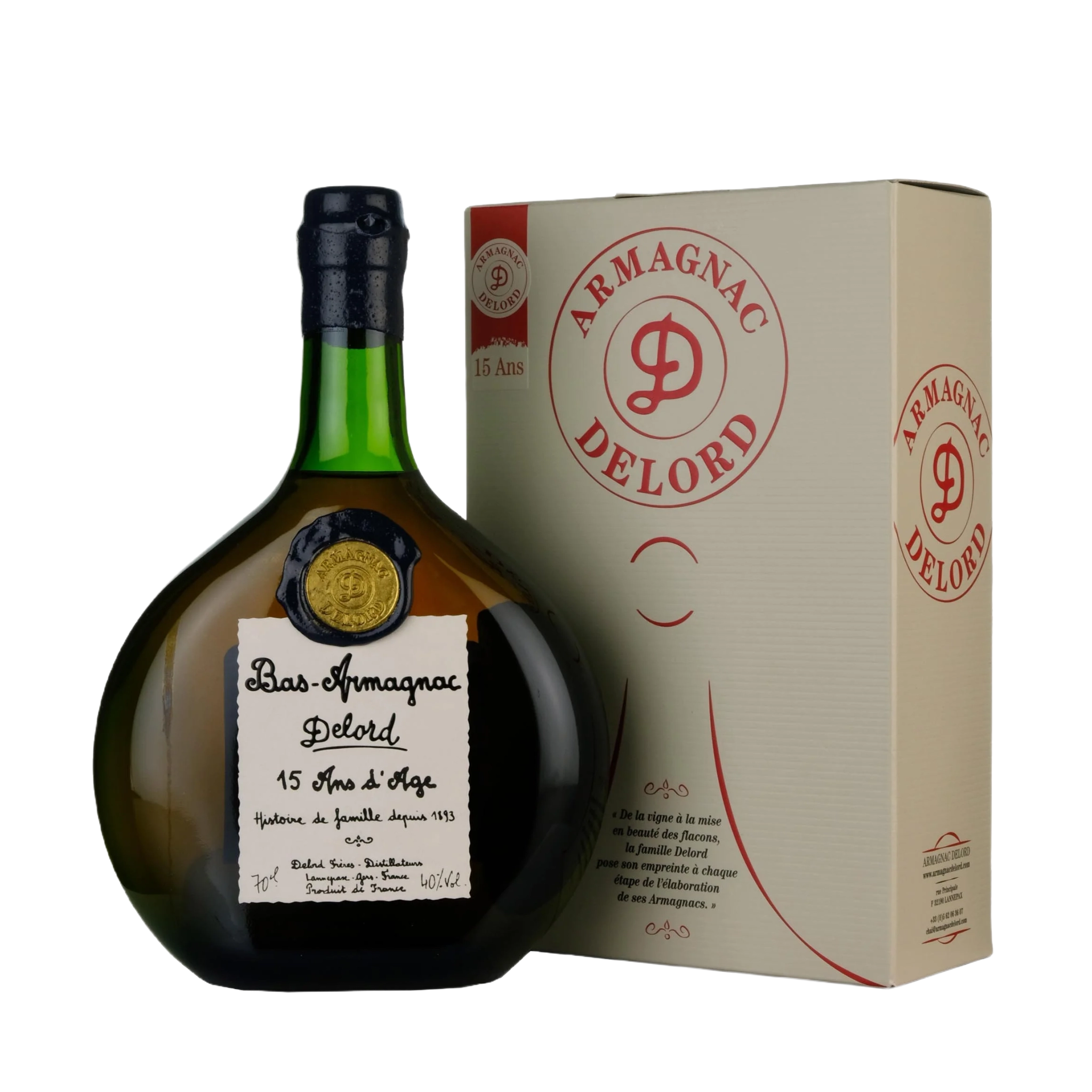 Rượu Brandy Pháp Armagnac Delord 15 Year Old