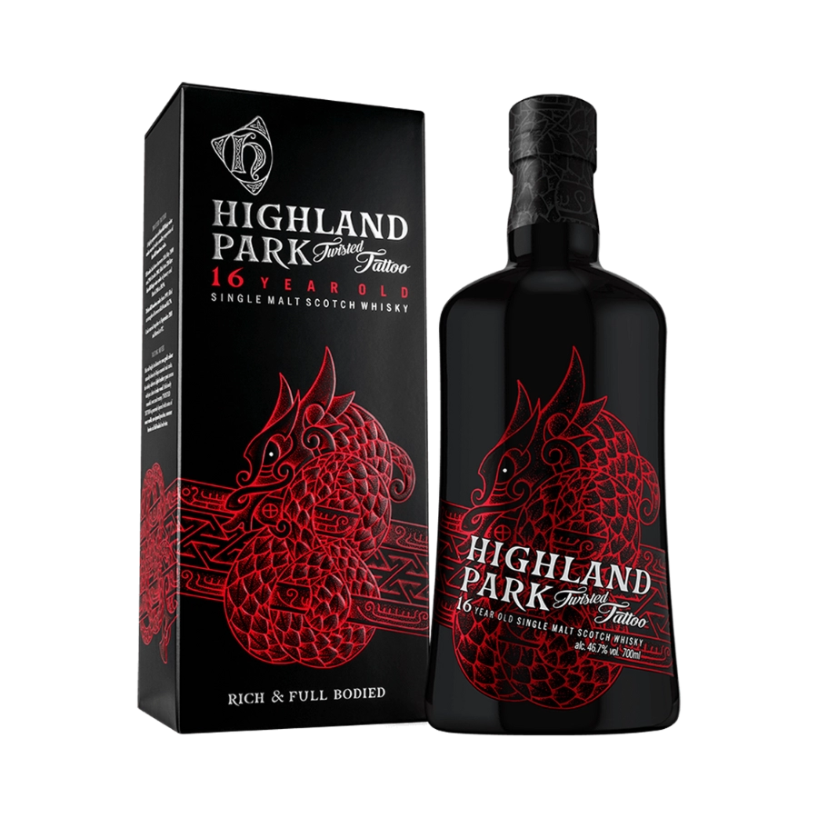 Rượu Whisky Highland Park Twisted tattoo 16 Year Old