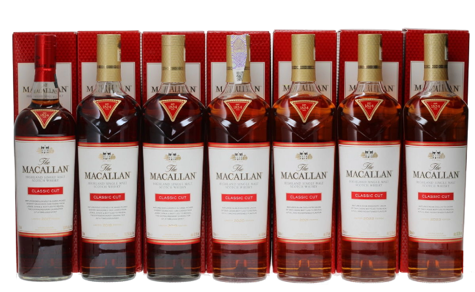 Rượu Whisky Macallan Classic Cut Full Set (2017, 2018, 2019, 2020, 2021, 2022, 2023)