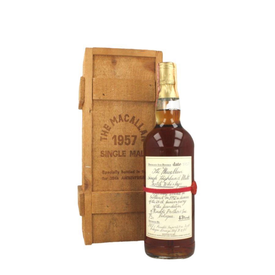 Rượu Whisky Macallan 25 Year Old 1957 Handwritten Label Rinaldi 25th Anniversary