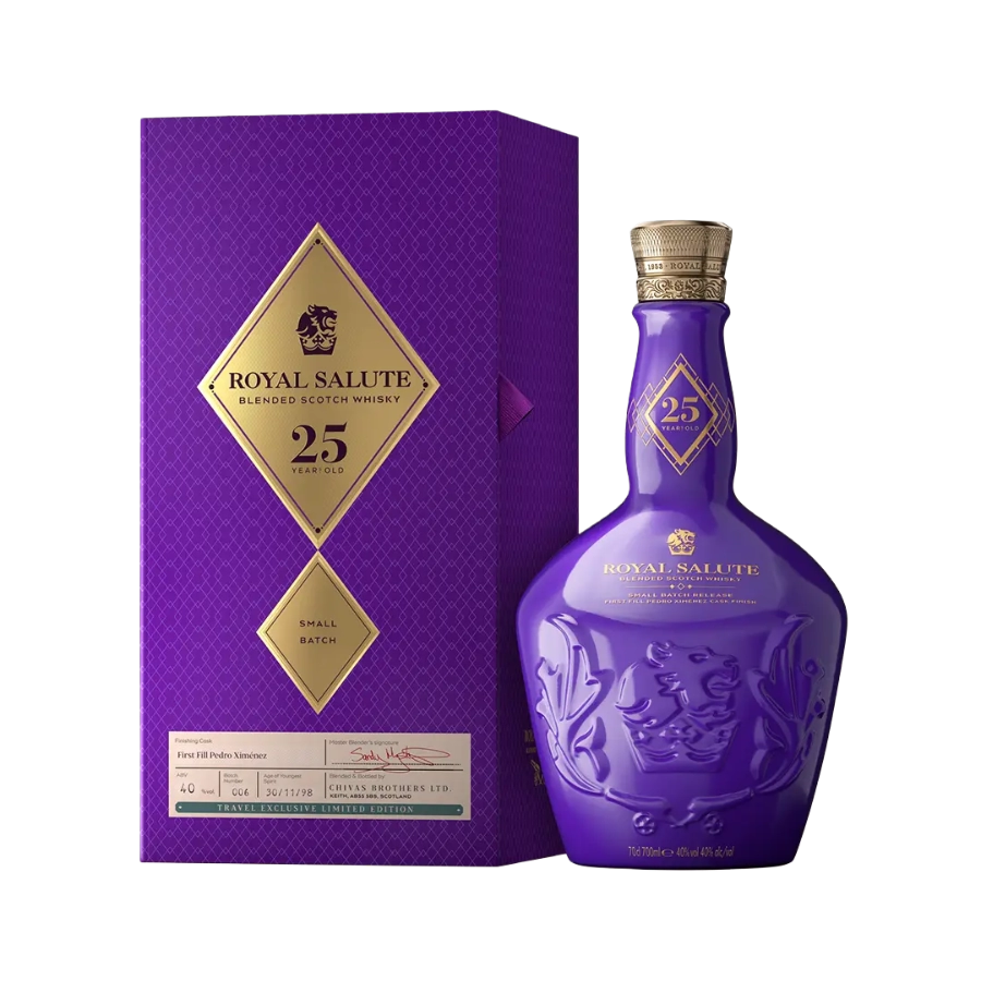 Rượu Whisky Royal Salute 25 Year Old Blended Scotch Small Batch 6 Travel Exclusive Limited Edition