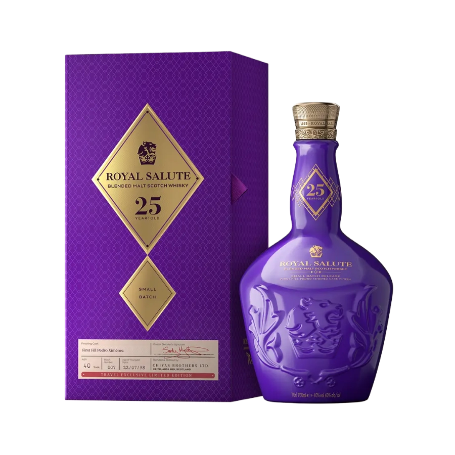 Rượu Whisky Royal Salute 25 Year Old Blended Malt Small Batch 7 Travel Exclusive Limited Edition