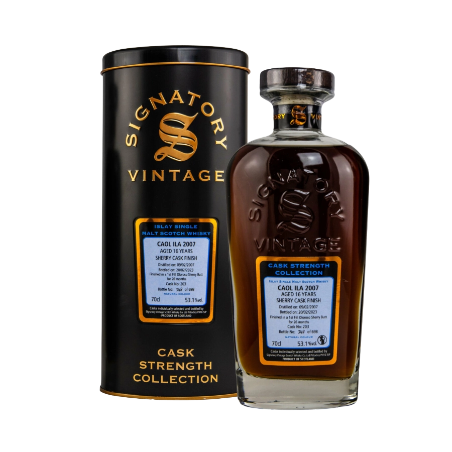 Rượu Whisky Caol Ila 16 Year Old Cask Strength Collection Signatory Vintage 2007