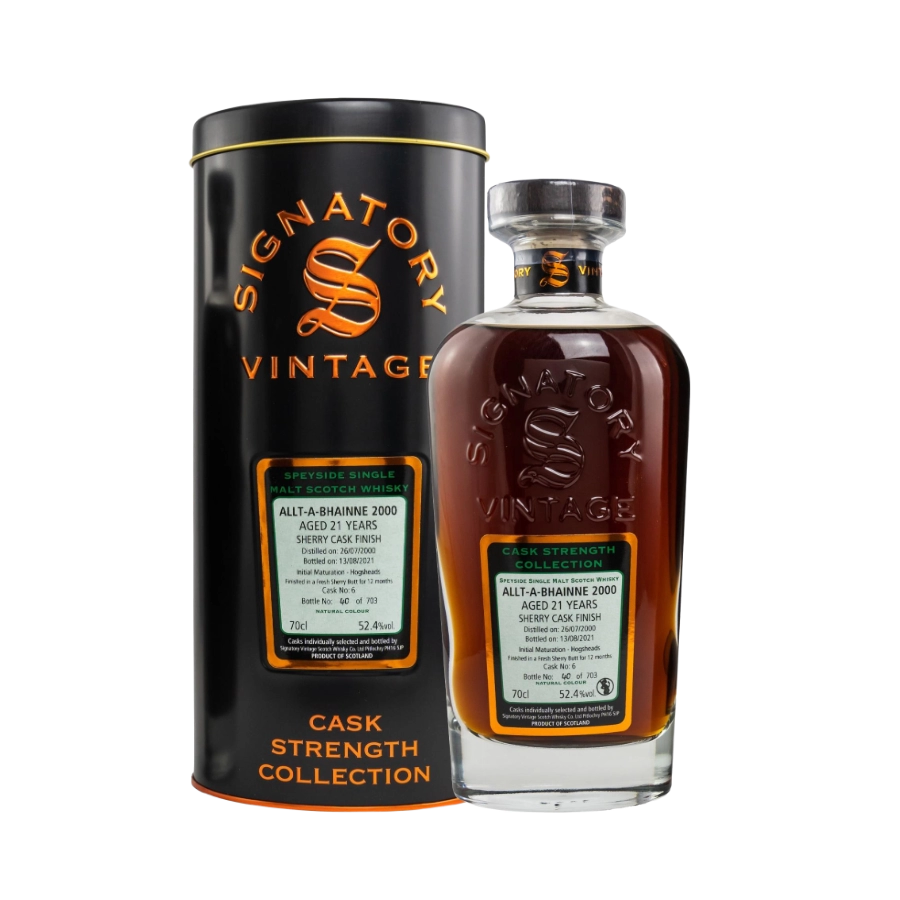 Rượu Whisky Allt A Bhainne 21 Year Old Cask Strength Collection Signatory Vintage 2000