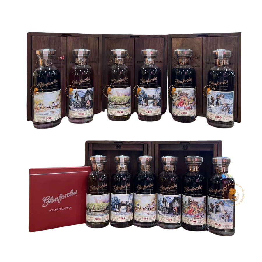 Rượu Whisky Glenfarclas Viet'life Collection Decanter Full Set Limited Edition