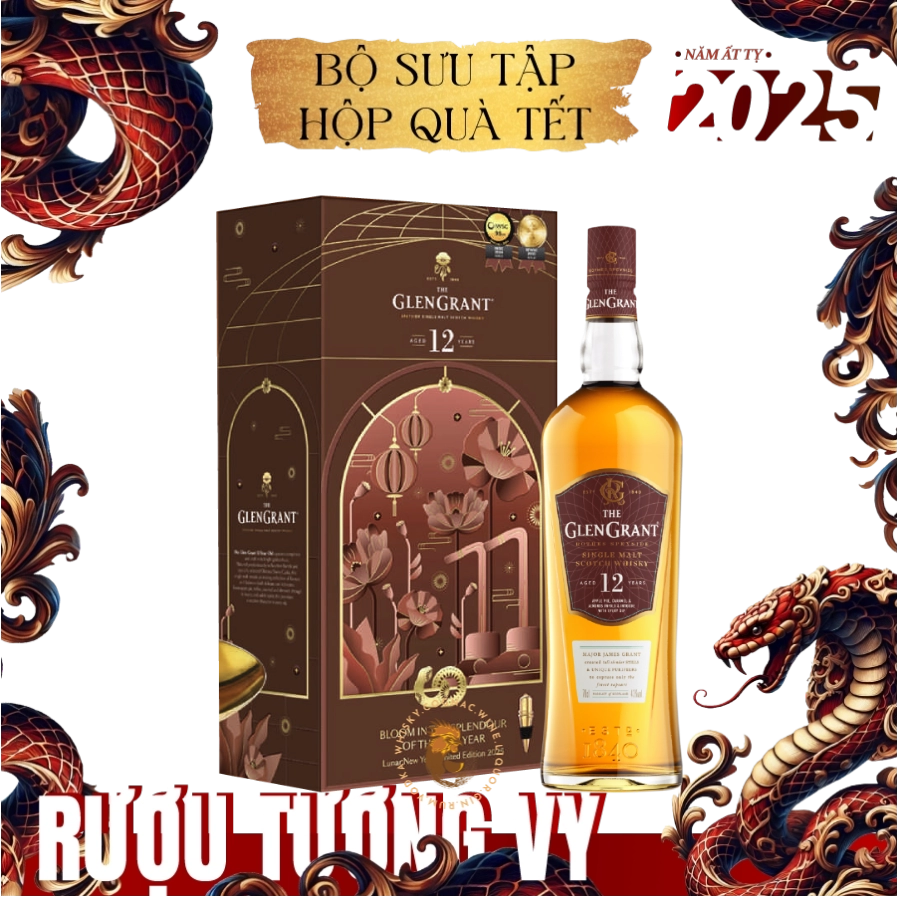 Rượu Whisky Glen Grant 12 Year Old Phiên Bản Hộp Quà Tết 2025