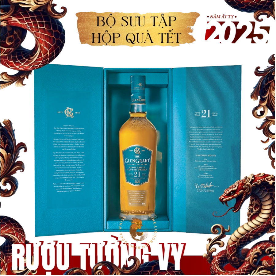 Rượu Whisky Glen Grant 21 Year Old Phiên Bản Hộp Quà Tết 2025