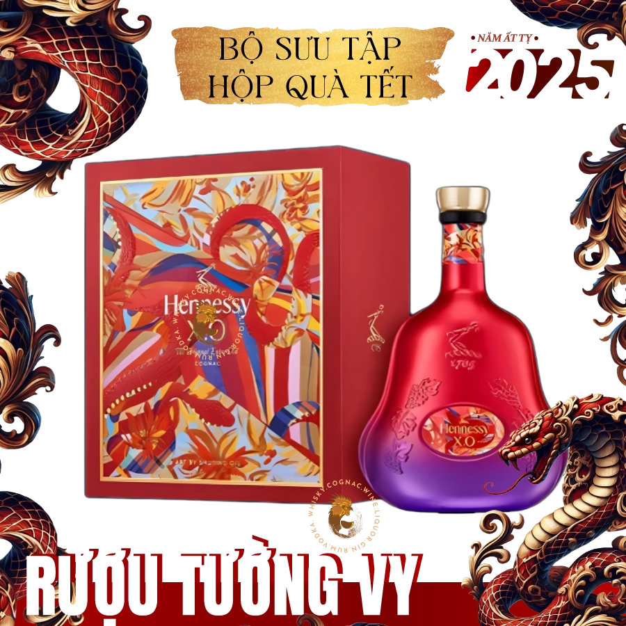 Rượu Cognac Hennessy XO Limited Phiên Bản Hộp Quà Tết Ất Tỵ 2025