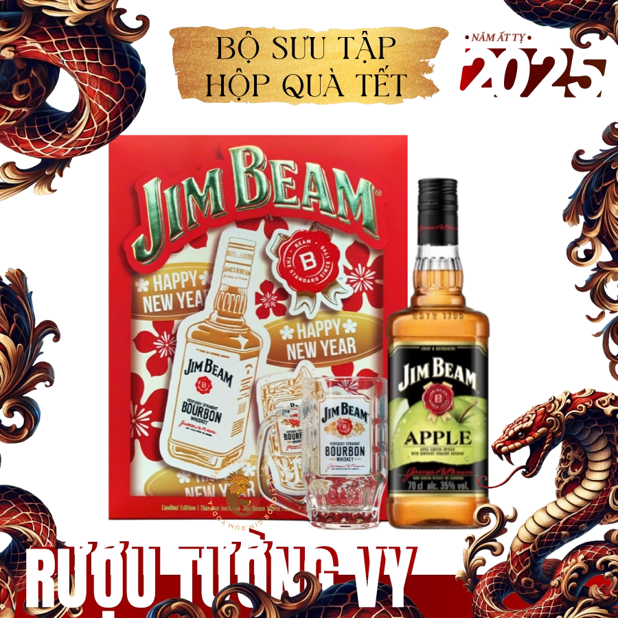 Rượu Whisky Jim Beam Apple Hộp Quà Tết 2025