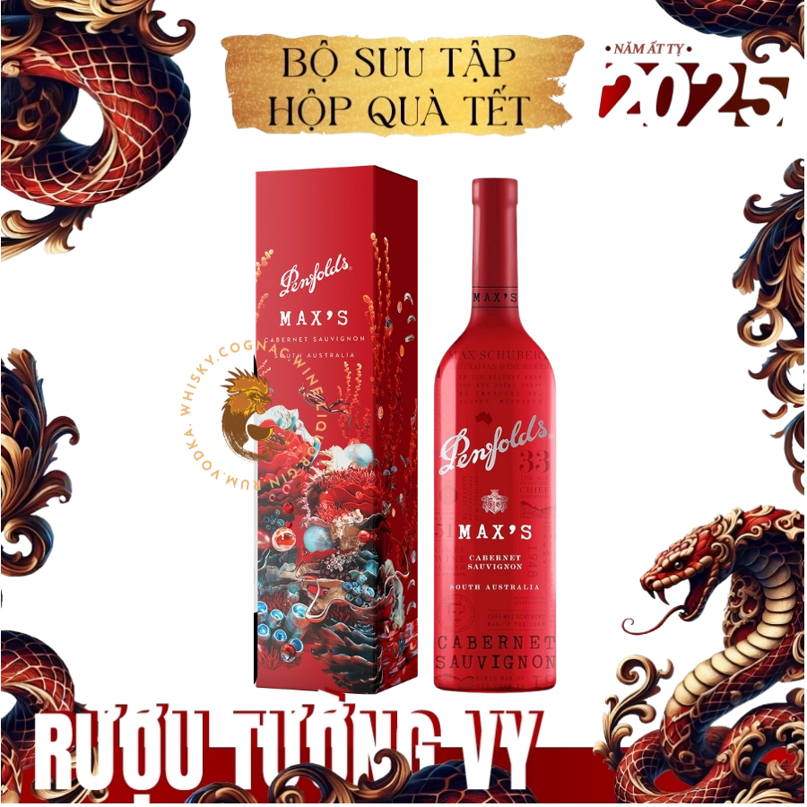 Rượu Vang Đỏ Úc Penfolds Max's Range Hộp Quà Tết 2025