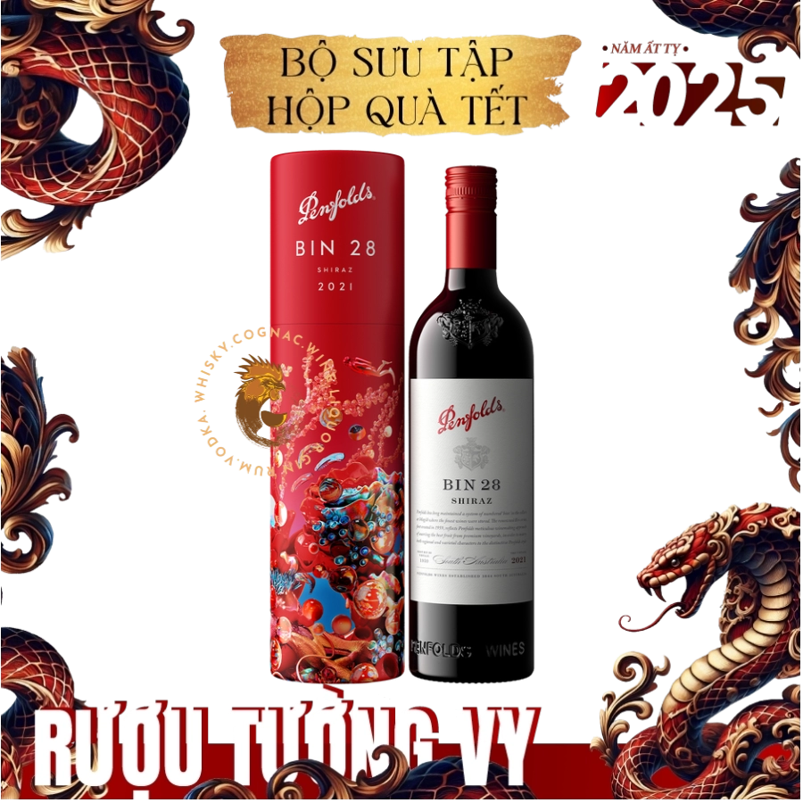 Rượu Vang Đỏ Úc Penfolds Bin 28 Hộp Quà Tết 2025