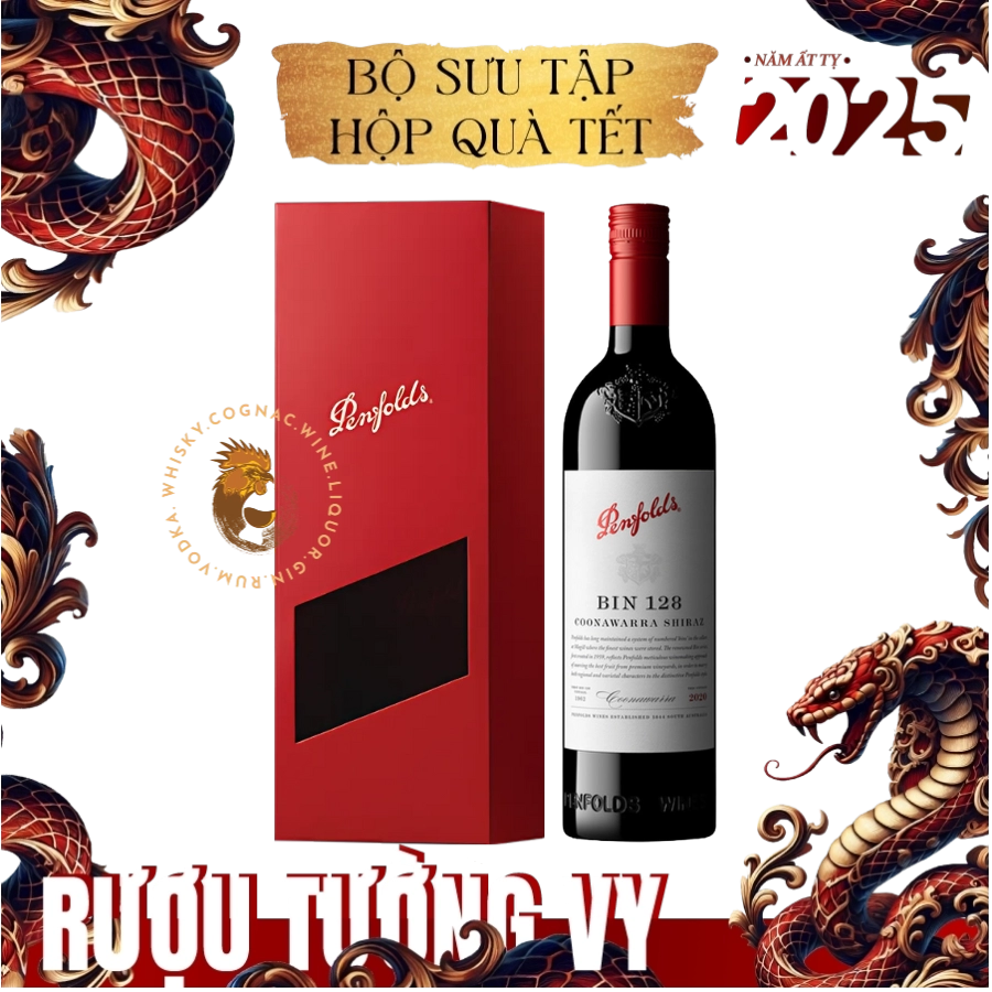 Rượu Vang Đỏ Úc Penfolds Bin 128 Hộp Quà Tết 2025