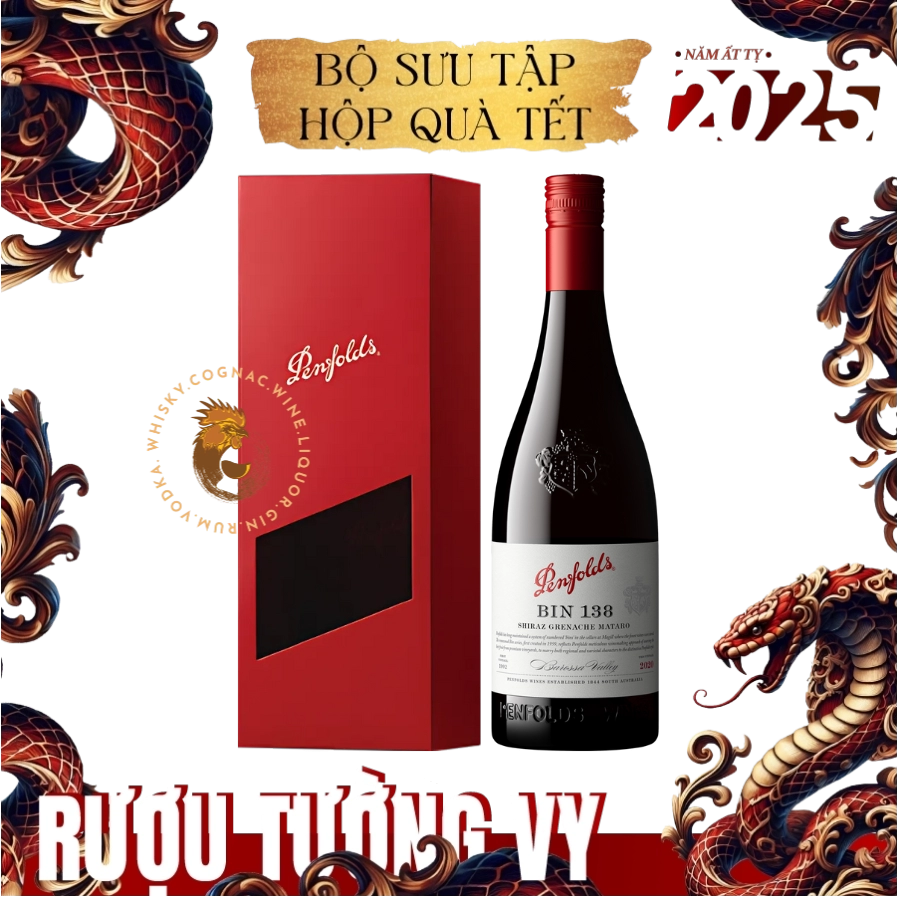 Rượu Vang Đỏ Úc Penfolds Bin 138 Hộp Quà Tết 2025