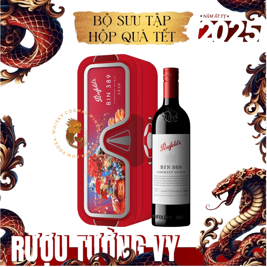 Rượu Vang Đỏ Úc Penfolds Bin 389 Hộp Quà Tết 2025