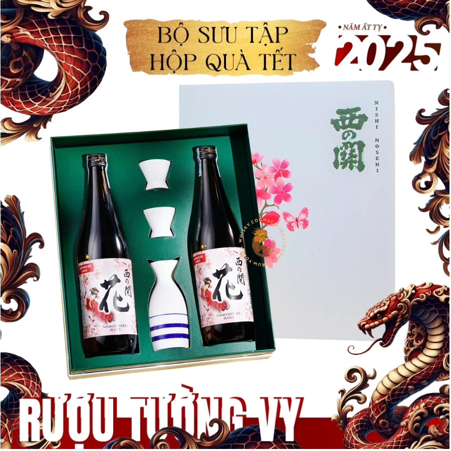 Rượu Sake Nhật Nishinoseki Hana Hộp Quà Tết 2025