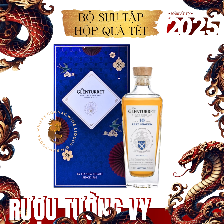 Rượu Whisky Glenturret 10 Year Old Smokey Phiên Bản Hộp Quà Tết 2025