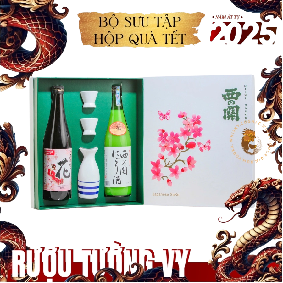 Rượu Sake Nhật Nishinoseki Hana - Nishinoseki Nigori Zake Hộp Quà Tết 2025