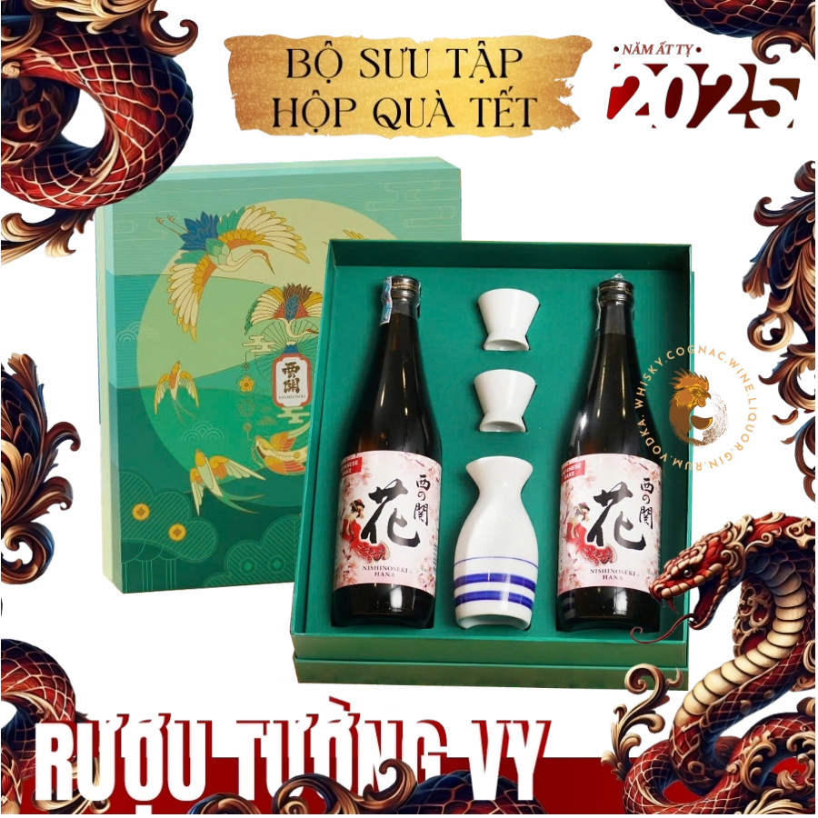 Rượu Sake Nhật Nishinoseki Hana Hộp Quà Tết 2025