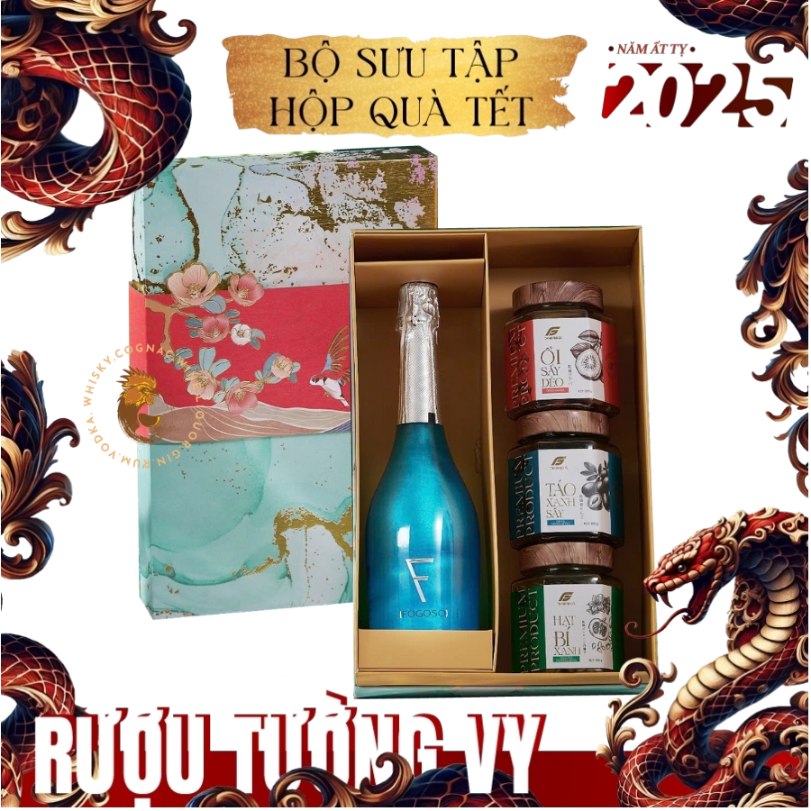 Rượu Sparkling Tây Ban Nha Fogoso Azul Hộp Quà Tết 2025