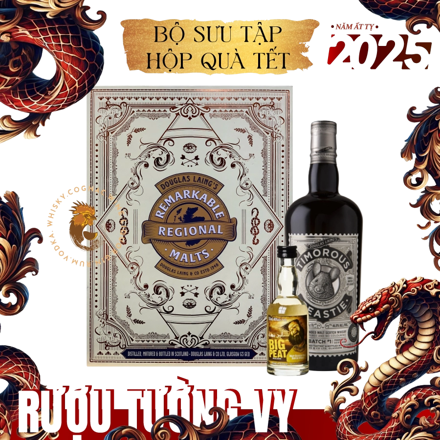 Rượu Whisky Timorous Beastie 10 Year Old Blended Malt Scotch Whisky Phiên Bản Hộp Quà Tết Kèm Chai Mini Random