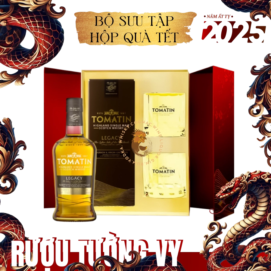 Rượu Whisky Tomatin Legacy Kèm 2 Ly Cao Cấp Phiên Bản Hộp Quà 2025