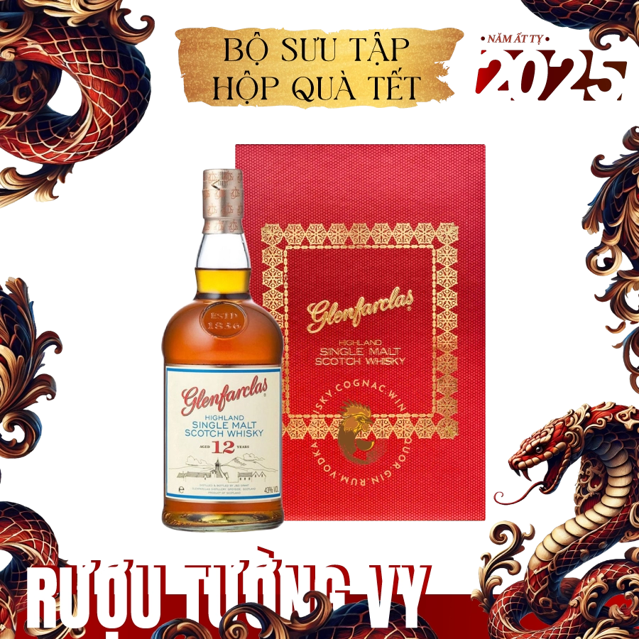 Rượu Whisky Glenfarclas 12 Year Old Phiên Bản Hộp Quà Tết 2025