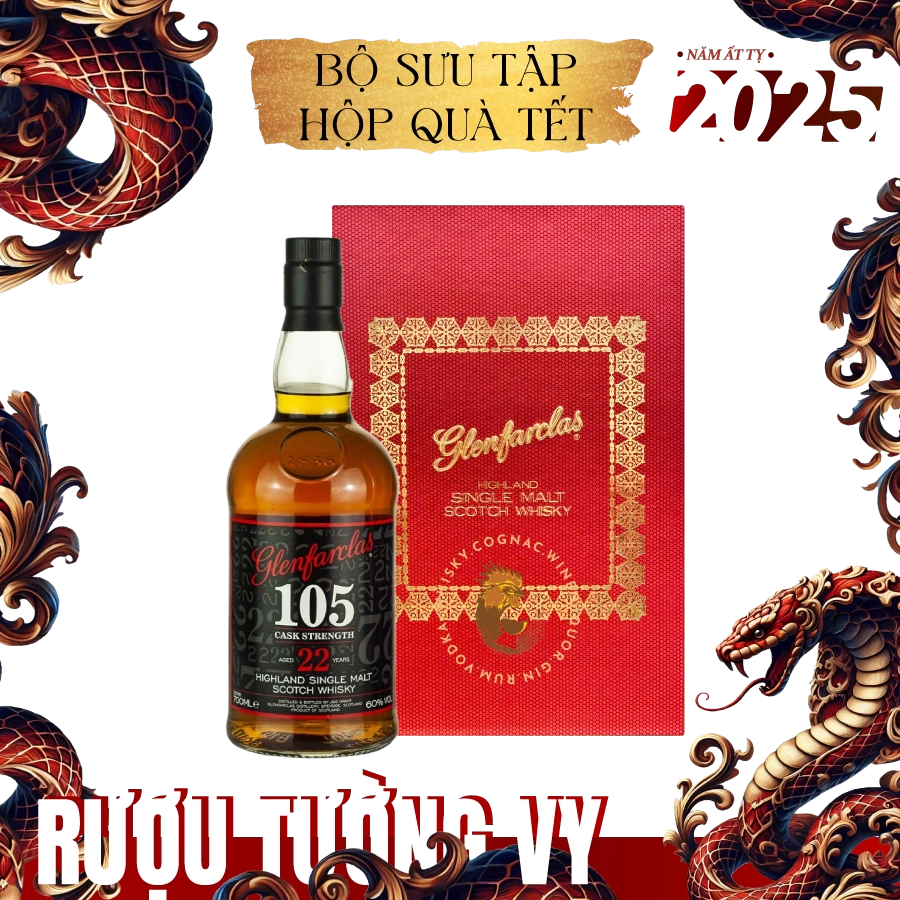 Rượu Whisky Glenfarclas 105 Cask Strength 22 Year Old Phiên Bản Hộp Quà Tết 2025