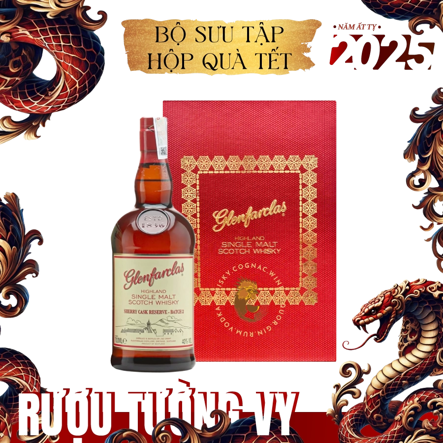 Rượu Whisky Glenfarclas Sherry Cask Reserve Batch 02 Phiên Bản Hộp Quà Tết 2025