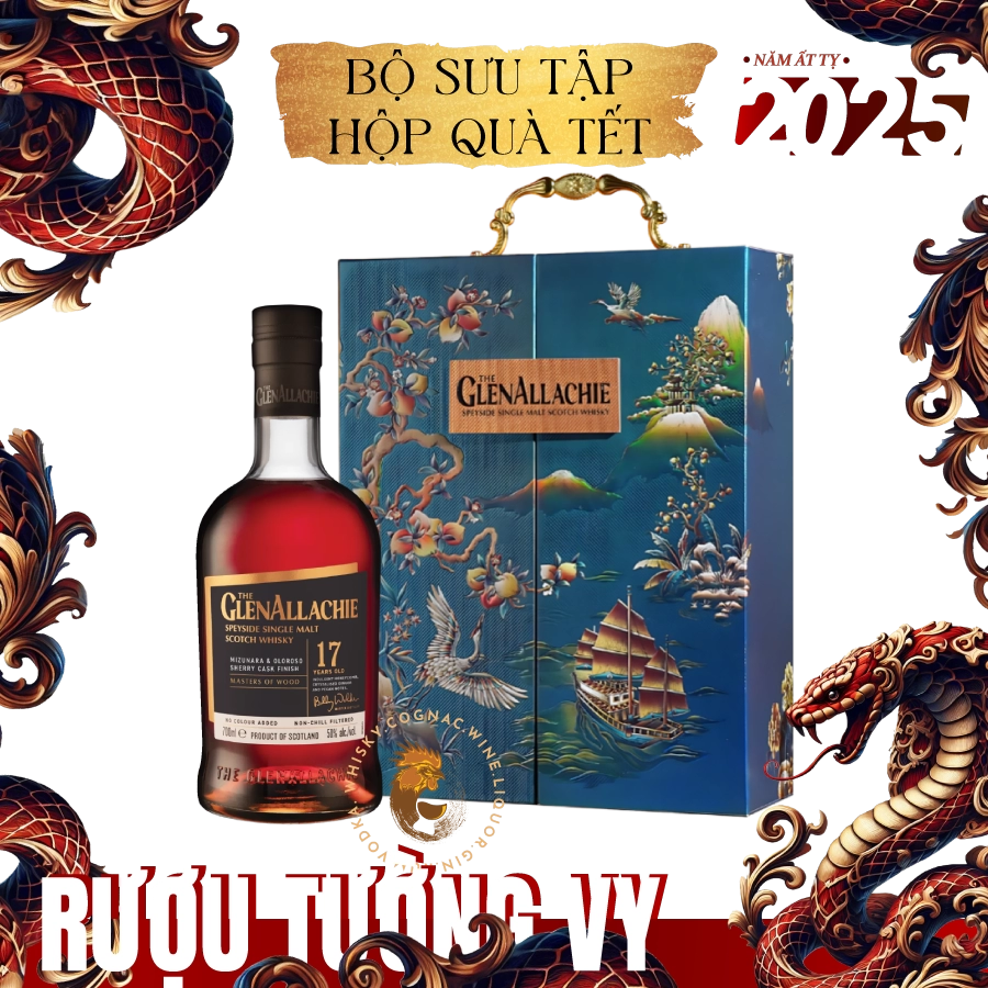 Rượu Whisky Glenallachie 17 Year Old Mizunara & Oloroso Sherry Cask Finish Phiên Bản Hộp Quà Tết 2025