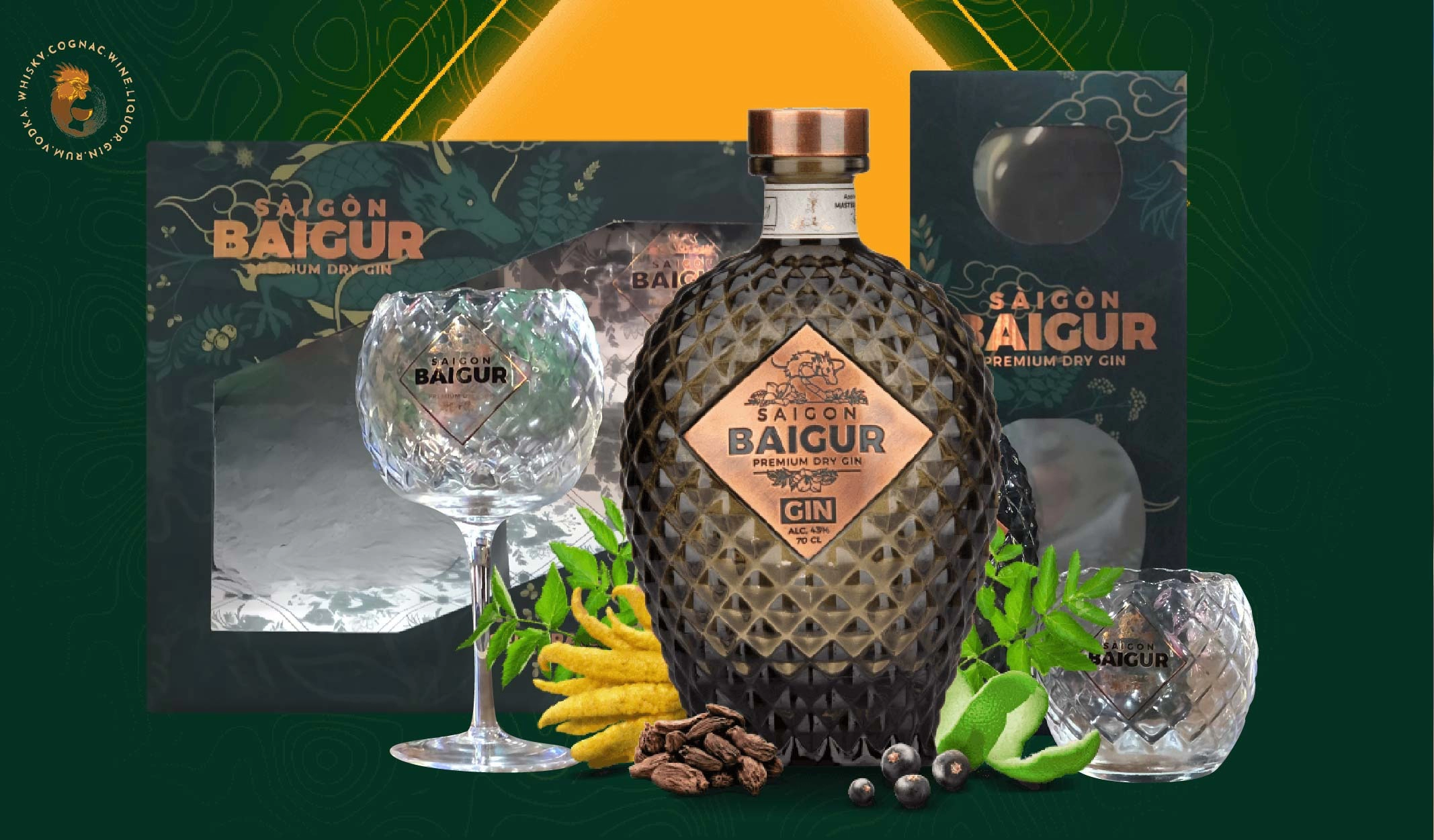 Saigon Baigur Premium Dry Gin Gói Gọn Tinh Hoa Hương Vị Việt