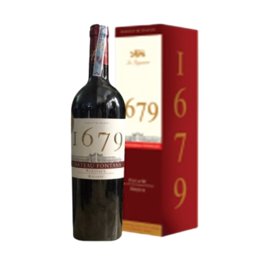 Rượu Vang Đỏ Pháp Hộp 1 chai 1679 Chateau Fontana Bordeaux