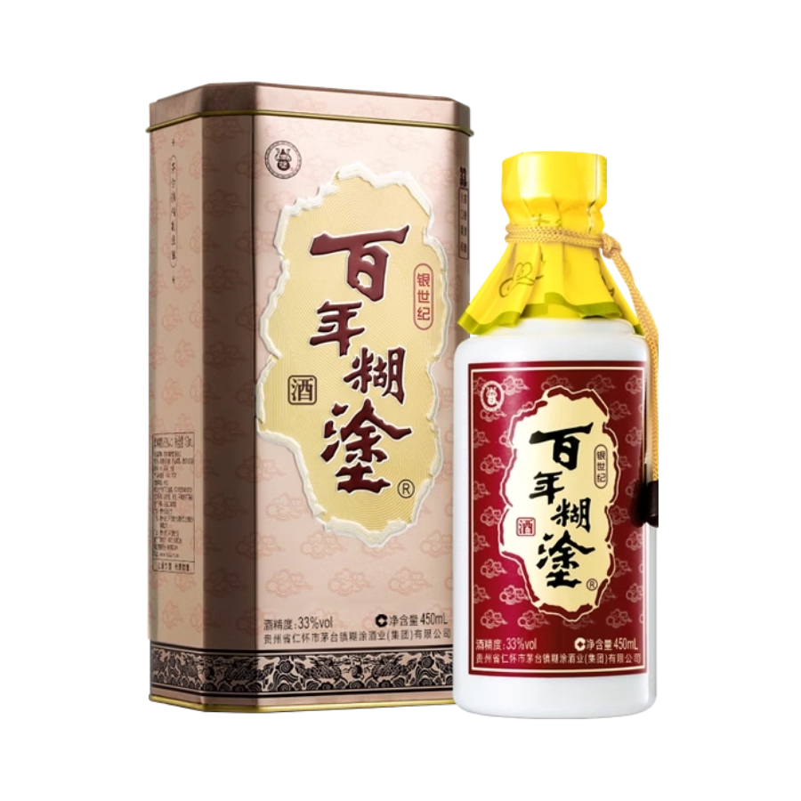 Rượu Bách Niên Hồ Đồ Hộp Thiếc 450ml 33%/ Bainian Hutu/ 百年糊涂