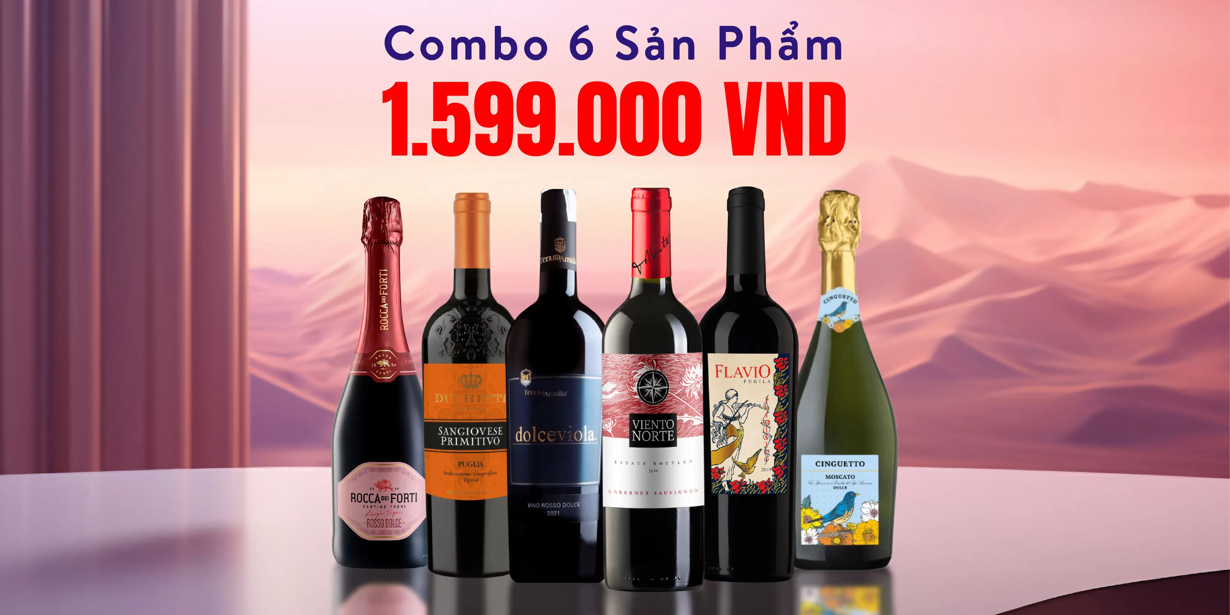 COMBO 6 CHAI VANG GIÁ ƯU ĐÃI