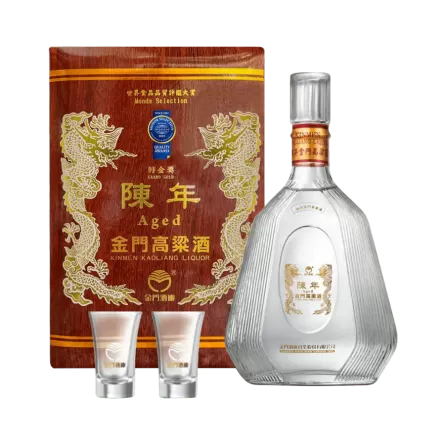 Rượu Cao Lương Kim Môn Trần Niên Kèm Bộ 2 Ly/ Kinmen Kaoliang Liquor Set/ 金門高粱 陳年高粱雙杯組